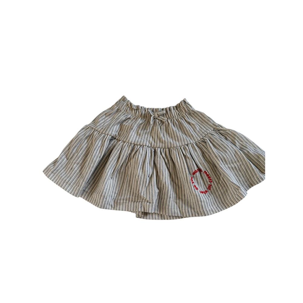 Zara Girls Pinstripe Circle Skirt - Gray, 12-18 Months